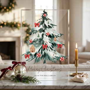 Arbre de Noël aquarelle personnalisé
