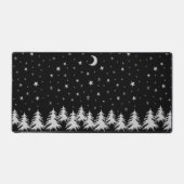 Arbre de Noël argenté brillant et étoiles sur noir (Recto)