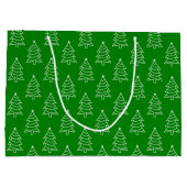 Arbre de Noël Arrière - plan vert Grand sac cadeau (Dos)