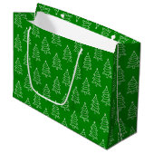 Arbre de Noël Arrière - plan vert Grand sac cadeau (Devant Angle)