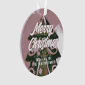 Arbre de Noël Artistique Vert Rose Joyeux Script (devant)