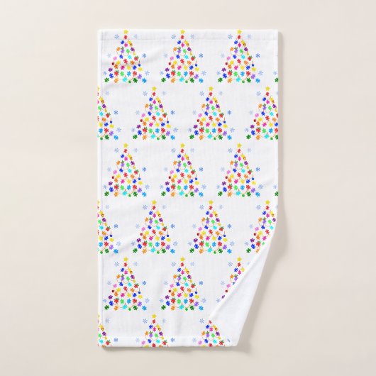 Arbre de Noël autiste (Serviette à main)