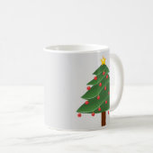 Arbre de Noël aux ampoules rouges Mug blanc classi (Devant droit)