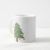 Arbre de Noël aux ampoules rouges Mug blanc classi (Devant gauche)