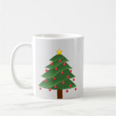 Arbre de Noël aux ampoules rouges Mug blanc classi (Gauche)