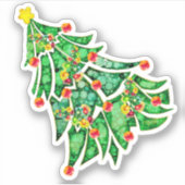 Arbre de Noël avec lumières, ornements Sticker Kis (Devant)