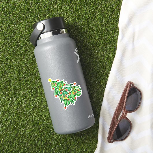 Arbre de Noël avec lumières, ornements Sticker Kis (HydroFlask Insitu)