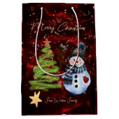 Arbre de Noël avec Snowman Red Cadeau sac (Devant)