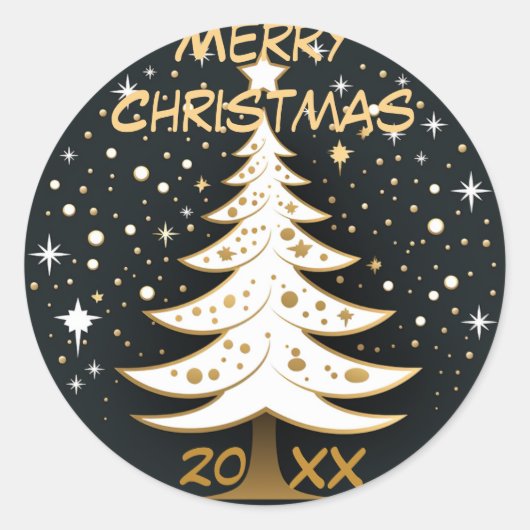 Arbre de Noël avec Sticker en Argent (Devant)