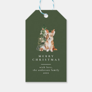Arbre de Noël avec typographie de chien Étiquettes