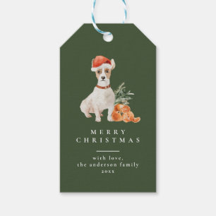 Arbre de Noël avec typographie de chien Étiquettes