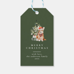 Arbre de Noël avec typographie de chien Étiquettes