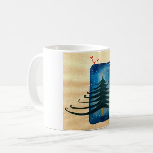 Arbre de Noël Blanc 325 ml Mug blanc classique (Devant gauche)
