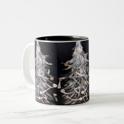 **ARBRE DE NOËL BLANC MODERNE** MUG DE NOËL (Devant gauche)