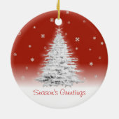 Arbre De Noël Blanc Sur Ornement Rouge (Dos)