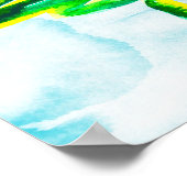 Arbre de Noël bleu abstraite aquarelle Poster (Coin)