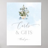 Arbre de Noël bleu Cartes et cadeaux Poster (Devant)