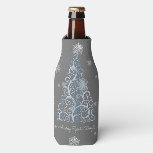 Arbre de Noël bleu et Glacière de bouteilles de sn (Bottle Devant)