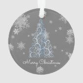 Arbre de Noël bleu et ornement de flocons de neige (dos)