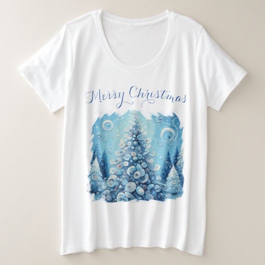 Arbre de Noël Bleu Impressionniste Fantaisiste (Design devant)