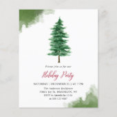 Arbre de Noël Budget Green Holiday Party Flyer (Devant)