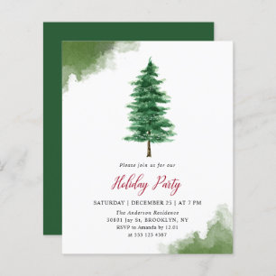 Arbre de Noël Budget Green Holiday Party Flyer