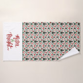 Arbre de Noël, cadeaux, sucre de canne (Serviette de bain)