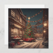 Arbre de Noël Carte de vacances vintage (Devant / Derrière)