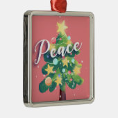 Arbre de Noël Carton de Paix Ornement en métal ros (Droite)