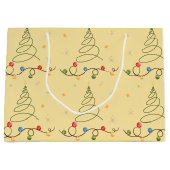 Arbre de Noël Clair Jaune Grand Sac Cadeau (Devant)