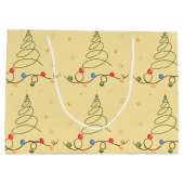 Arbre de Noël Clair Jaune Grand Sac Cadeau (Dos)