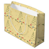 Arbre de Noël Clair Jaune Grand Sac Cadeau (Dos Angle)