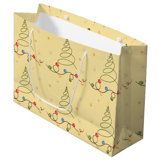 Arbre de Noël Clair Jaune Grand Sac Cadeau (Devant Angle)