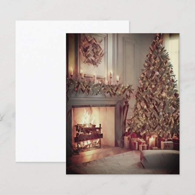 Arbre de Noël cosy et papier artisanal de la chemi (Devant / Derrière)