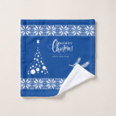 Arbre de Noël. Couleur bleue (Gant de toilette)