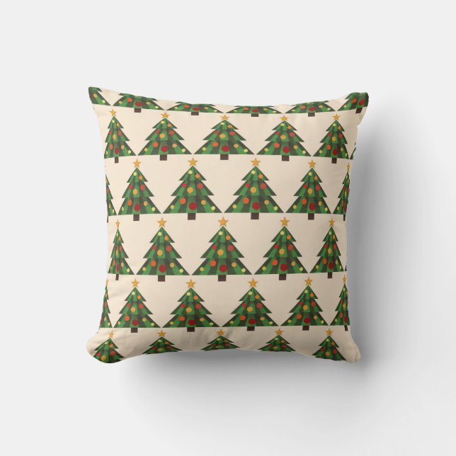 Arbre de Noël coussin moderne géométrique motif (Recto)