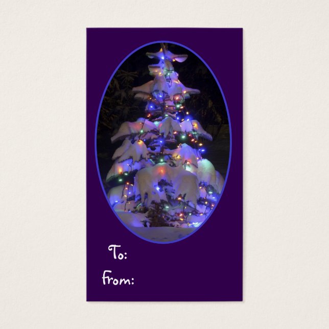 Arbre de Noël couvert de neige brillante (Devant)