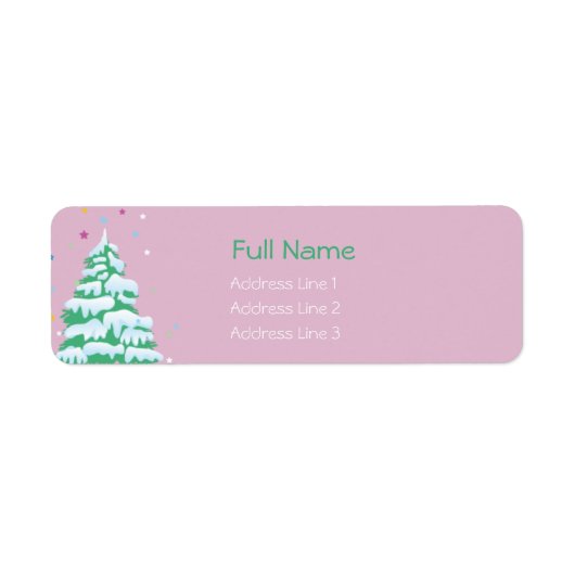 Arbre de Noël couvert de neige - Noël étiquettes (Devant)