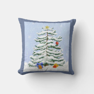 Arbre de Noël dans le Coussin de neige