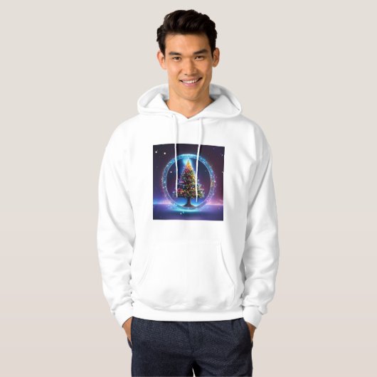 "Arbre de Noël dans l'espace Sweat - shirt à capuc (Devant entier)