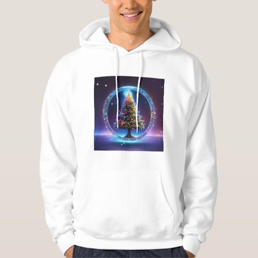"Arbre de Noël dans l'espace Sweat - shirt à capuc (Devant)