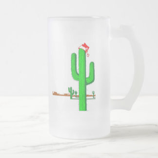 Arbre de Noël de cactus - tasse en verre givré