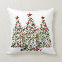 Arbre de Noël de couleur d'eau 20"" coussin x20