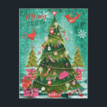 Arbre de Noël de fille | Carte photo de vacances<br><div class="desc">Cartita design ©2016 Tous droits réservés N'hésitez pas à modifier ou ajouter du texte ! J'espère que vous apprécierez mes illustrations ! Cherchez également des produits correspondants dans mon magasin!</div>