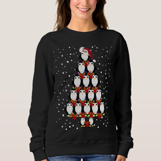Arbre de Noël de pingouin laide Sweat de Noël (Devant)