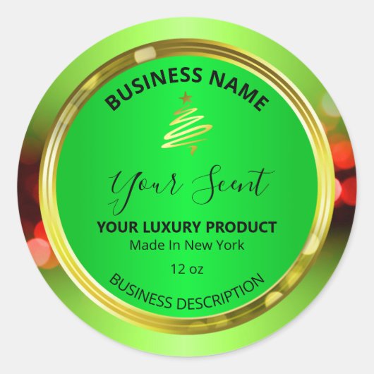 Arbre de Noël Décal vert Rouge produit Étiquettes (Devant)