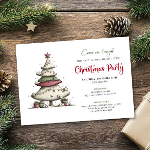 Arbre de Noël dessin animé drôle invitation festiv