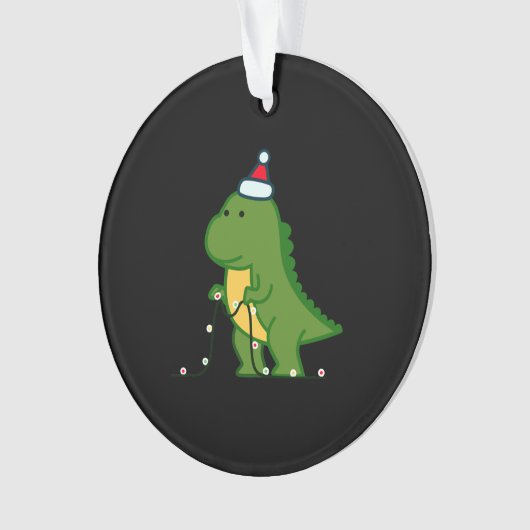 Arbre de Noël Dinosaure Rex Putting Up String Ligh (devant)