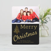 Arbre de Noël d'or Carte photo (Debout devant)