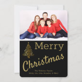 Arbre de Noël d'or Carte photo (Devant)